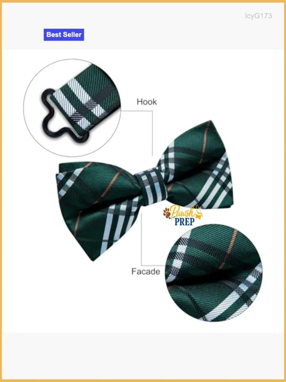 Silk Pre-Tied Bow Tie Set with Pocket Square and Cufflinks, Adjustable for
